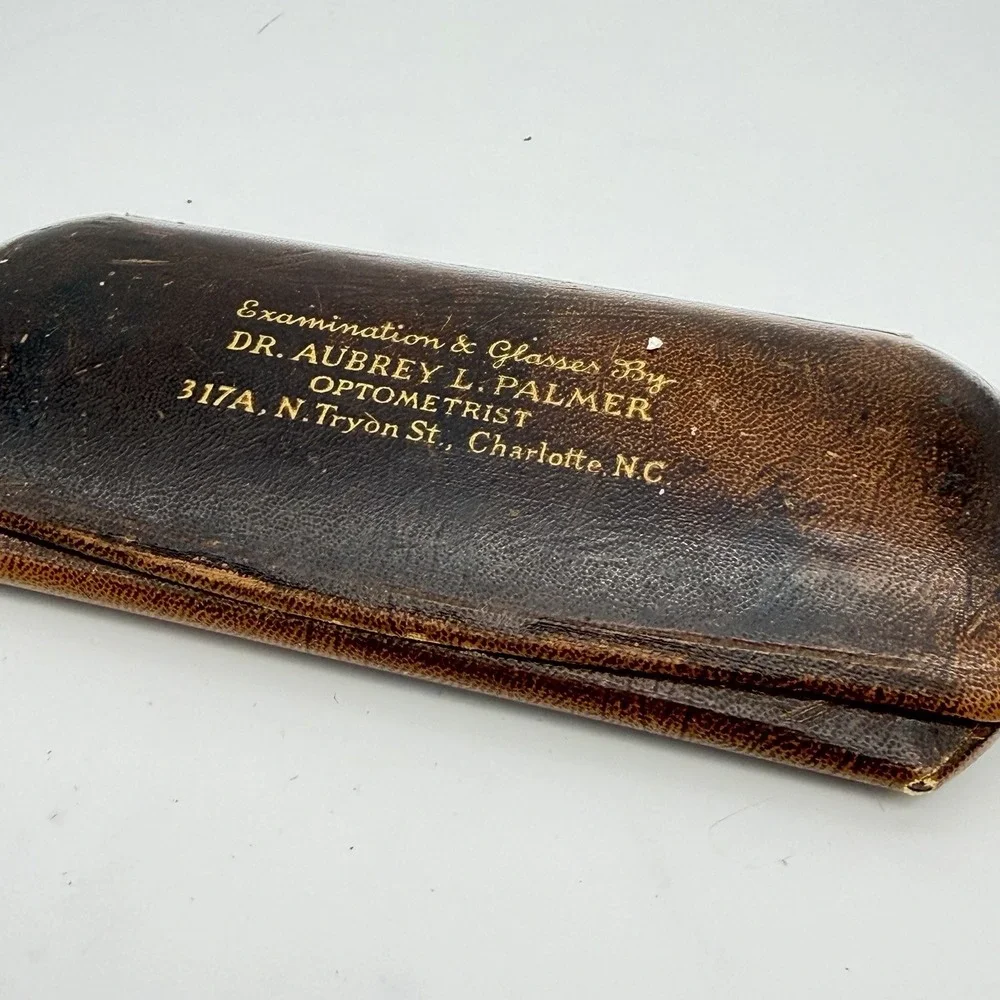 Antique Vtg Eyeglasses 1/10 12K Gold Filled‎ Bausch & Lomb Leather Case